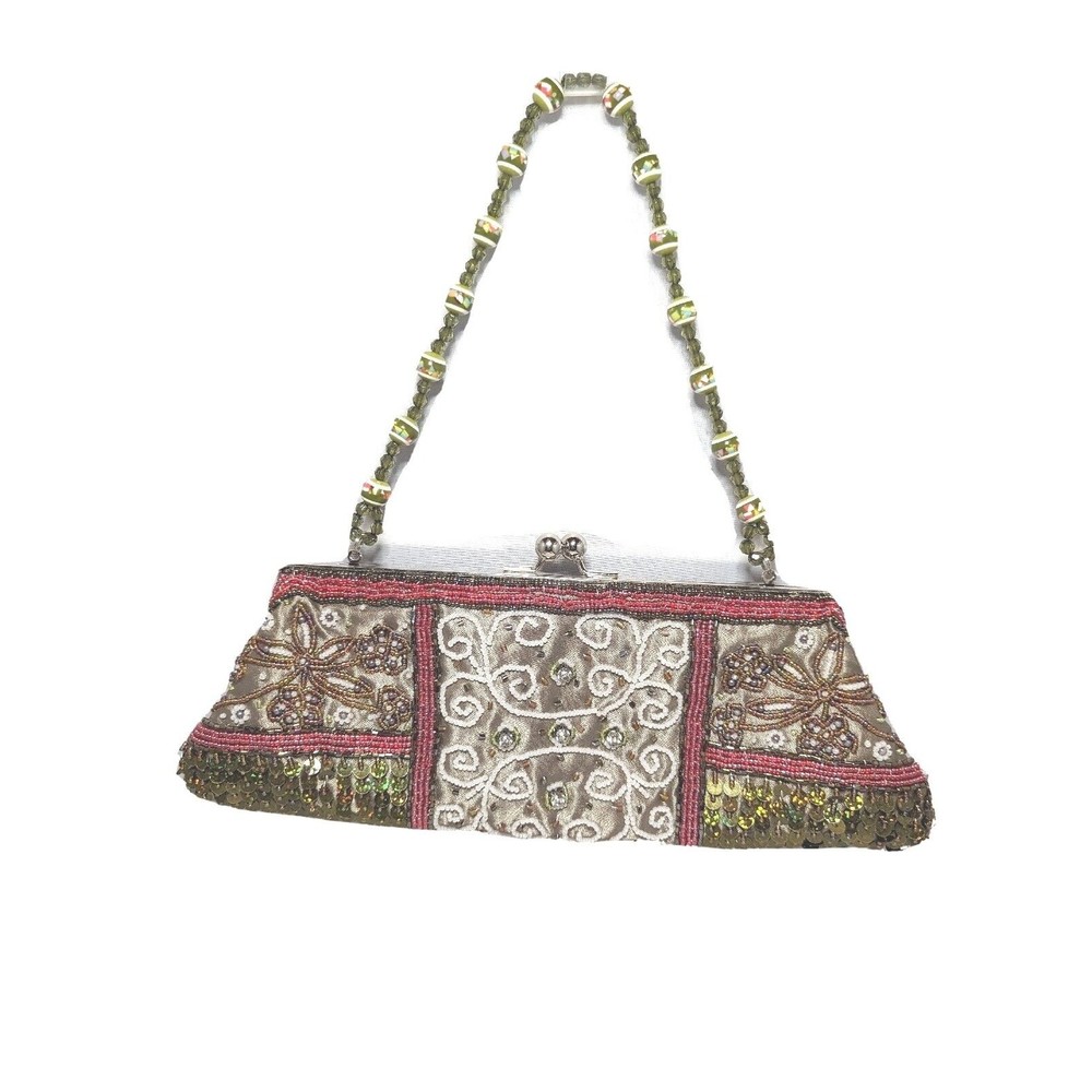 In's Classicl Beaded Fancy Clutch Purse Evening Handbag Wedding Formal  Bougie